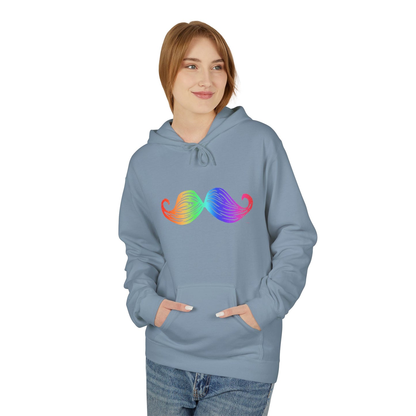 Rainbow Mustache Hoodie