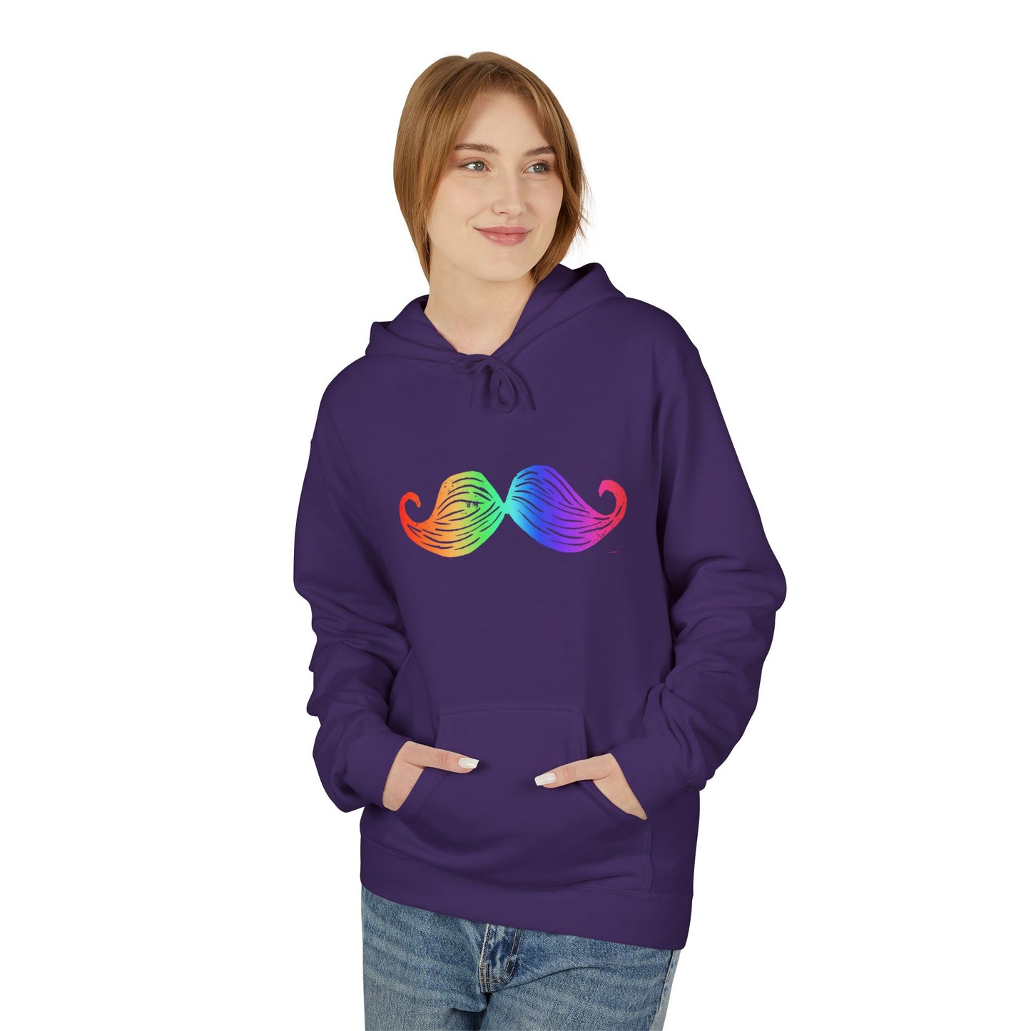 Rainbow Mustache Hoodie